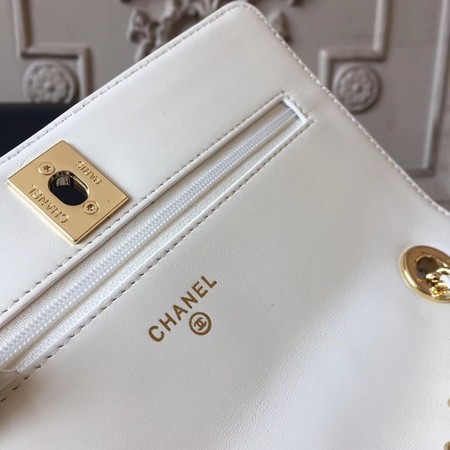 Chanel WOC Original Sheepskin Leather Shoulder Bag 33814 Offwhite