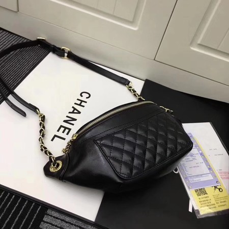 Chanel Sheepskin Leather Waist Bag 94103 Black