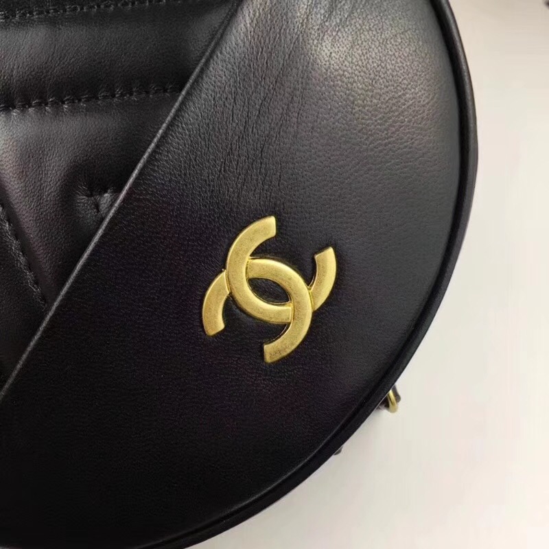 Chanel Sheepskin Leather Shoulder Bag 3698 black