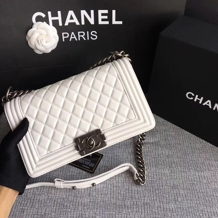 Chanel LE BOY Shoulder Bag Sheepskin Leather A67086 white