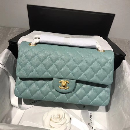 Chanel Flap Shoulder Bag Original Caviar Leather CF1112 light green