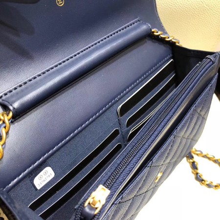 Chanel Flap Shoulder Bag Original Caviar Leather 5698 blue