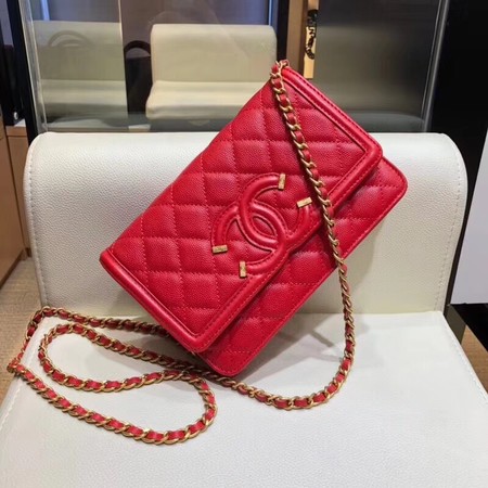 Chanel Flap Shoulder Bag Original Caviar Leather 5698 red