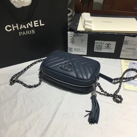 Chanel Original Sheepskin Leather Shoulder Bag 22500  Royal Blue