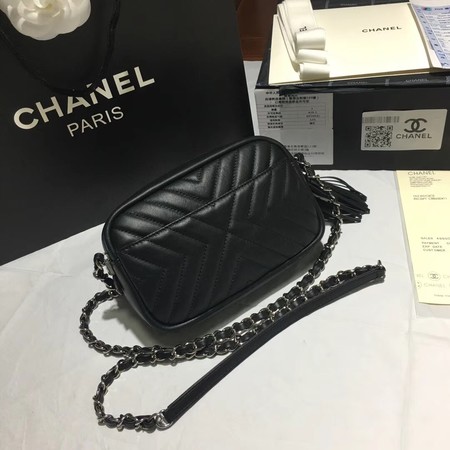 Chanel Original Sheepskin Leather Shoulder Bag 22500  black