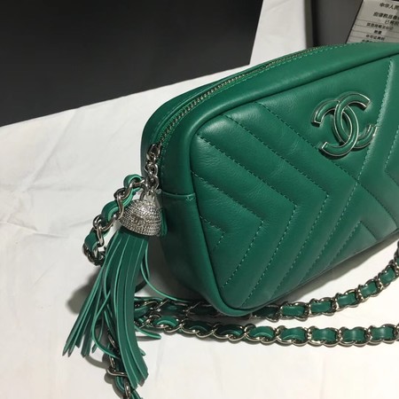 Chanel Original Sheepskin Leather Shoulder Bag 22500 green