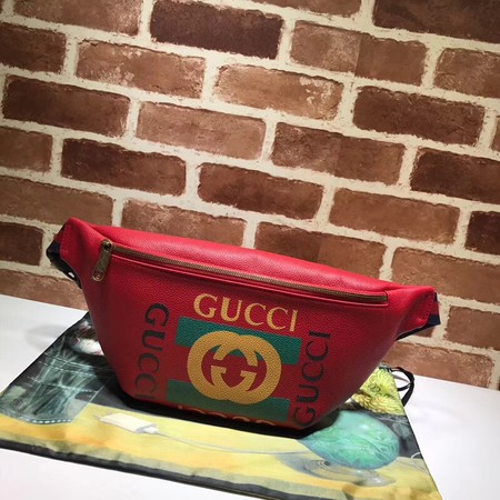 Gucci Calfskin Leather Pocket A493869 Red