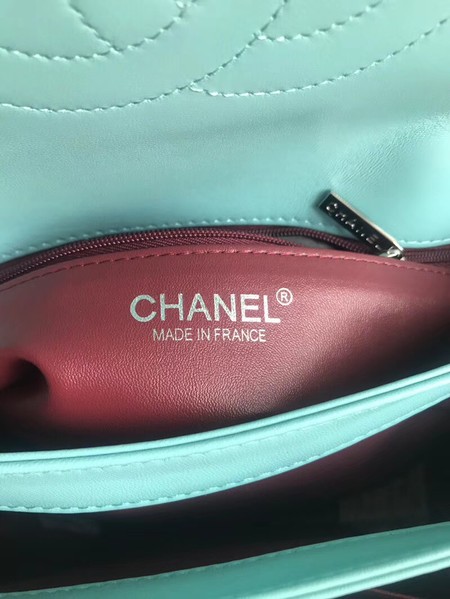 Chanel Original Sheepskin Leather Tote Bag A92236 light blue Gold Buckle