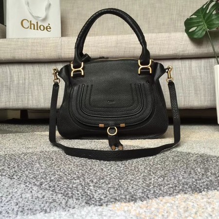 Chloe Marcie original Calfskin Leather Top Handle Bag 166320 black