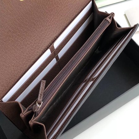 Gucci Calfskin Leather Wallet 523153 brown