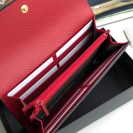 Gucci Calfskin Leather Wallet 523153 red