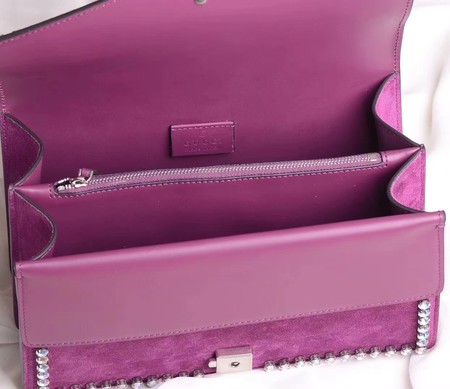 Gucci Dionysus Suede Shoulder Bag with Crystals 400249 Violet