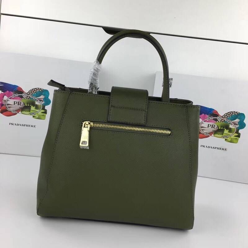 Prada Cowhide Tote Bag 3369 green