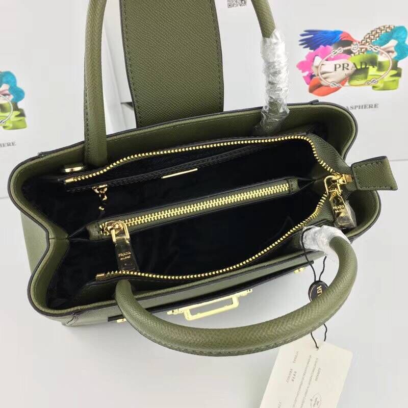 Prada Cowhide Tote Bag 3369 green