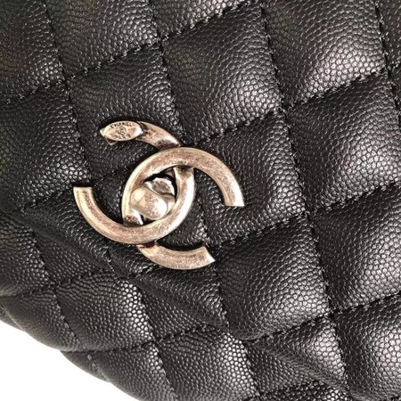 Chanel Classic black Top Handle Bag Original Sheepskin Leather A92215 black