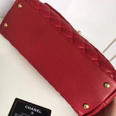 Chanel Classic Top Handle Bag Original Caviar Leather A92215 red