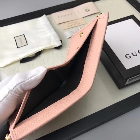 Gucci Calfskin Leather Wallet 474747 pink