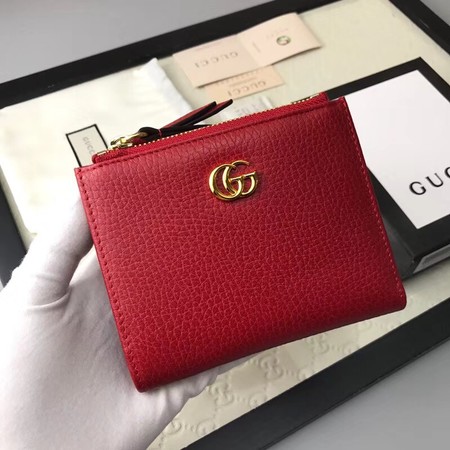 Gucci Calfskin Leather Wallet 474747 red