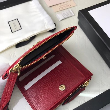 Gucci Calfskin Leather Wallet 474747 red