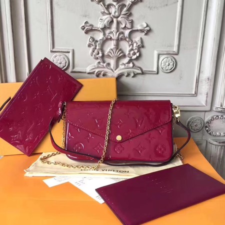 Louis Vuitton Original Monogram Vernis Pochette Felicie GM M61267 Deep red