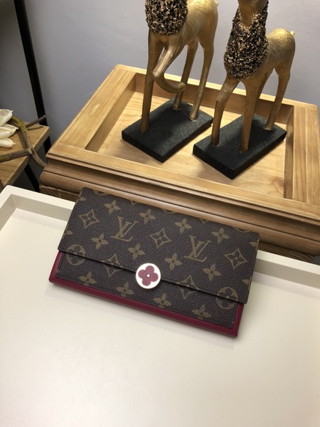 Louis vuitton flore wallet Original leather 64586 rose