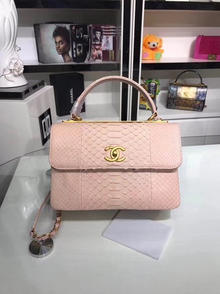 Chanel Original Snake skin Leather Tote Bag A92236 pink