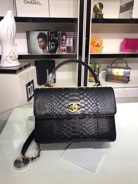 Chanel Original Snake skin Leather Tote Bag A92236 black