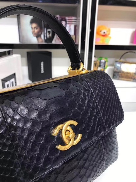 Chanel Original Snake skin Leather Tote Bag A92236 black