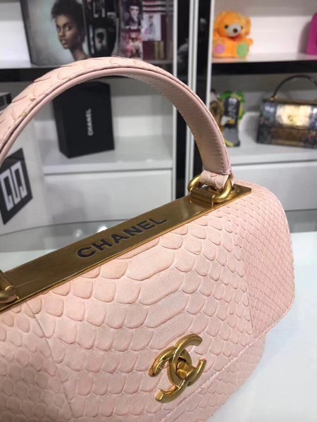 Chanel Original Snake skin Leather Tote Bag A92236 pink