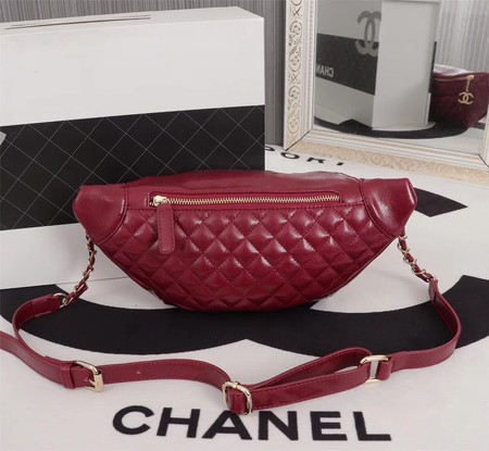 Chanel Sheepskin Leather Waist Bag 94103 red