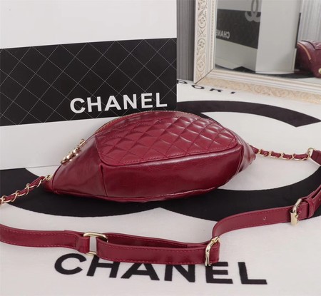 Chanel Sheepskin Leather Waist Bag 94103 red