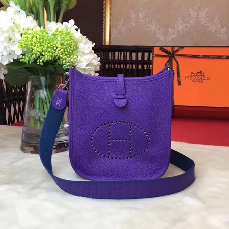 Hermes Evelyne mini 17cm Messenger Bag Original Calf Leather H1187 purple