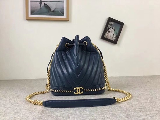 Chanel Sheepskin Leather Shoulder Bag 1125 blue