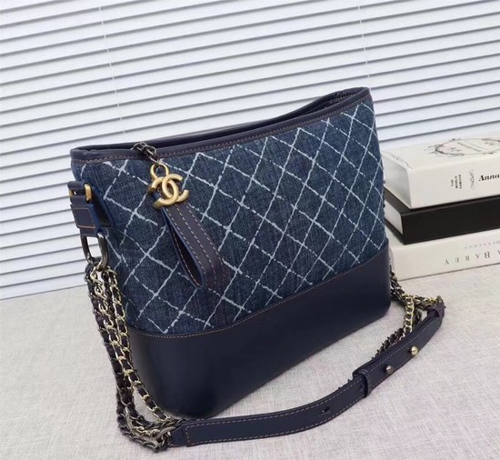 Chanel Gabrielle Denim Shoulder Bag 1010A blue