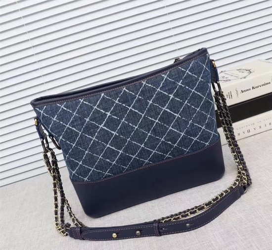 Chanel Gabrielle Denim Shoulder Bag 1010A blue