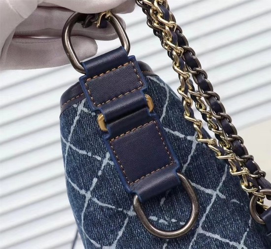 Chanel Gabrielle Denim Shoulder Bag 1010A blue