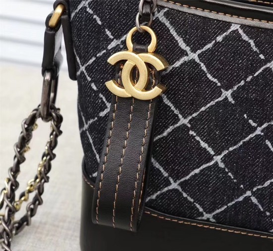 Chanel Gabrielle Denim Shoulder Bag 93481 black