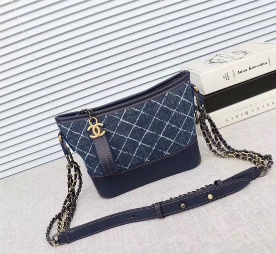 Chanel Gabrielle Denim Shoulder Bag 93481 blue