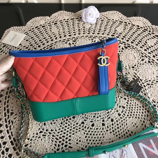 Chanel Gabrielle Nubuck leather Shoulder Bag 93481 red green