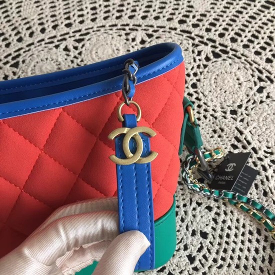 Chanel Gabrielle Nubuck leather Shoulder Bag 93481 red green