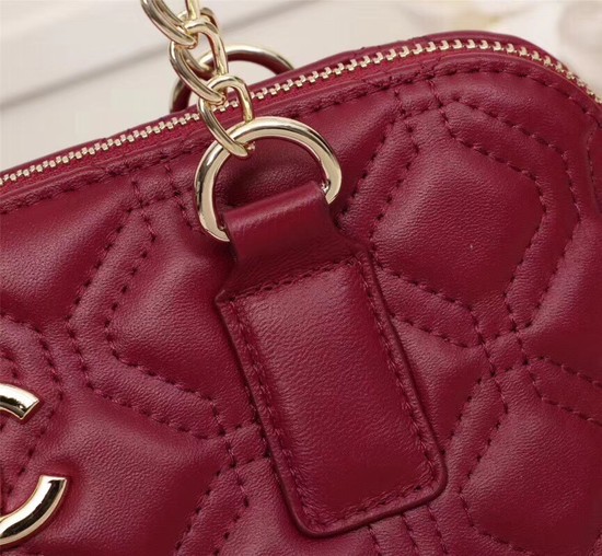 Chanel Sheepskin Leather Shoulder Bag 55698 red