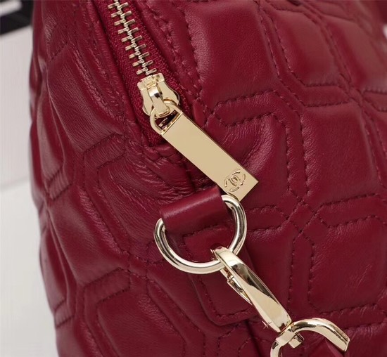 Chanel Sheepskin Leather Shoulder Bag 55698 red