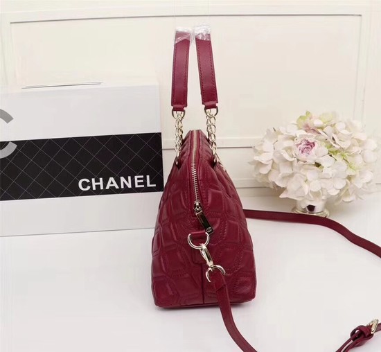 Chanel Sheepskin Leather Shoulder Bag 55698 red