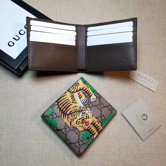 Gucci GG Supreme Canvas Wallet 451465 Tiger brown