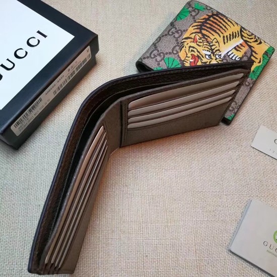 Gucci GG Supreme Canvas Wallet 451465 Tiger brown