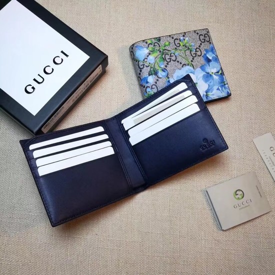 Gucci GG Supreme Canvas Wallet 451465 blue