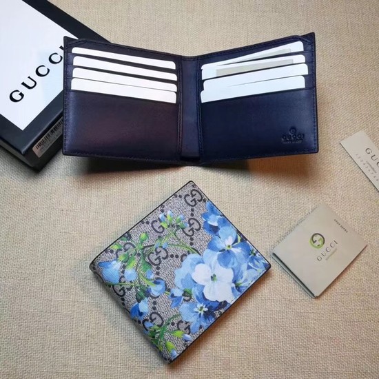 Gucci GG Supreme Canvas Wallet 451465 blue