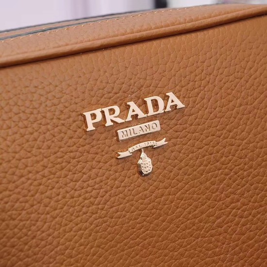 Prada Calfskin Leather Shoulder Bag 1BH082 Camel