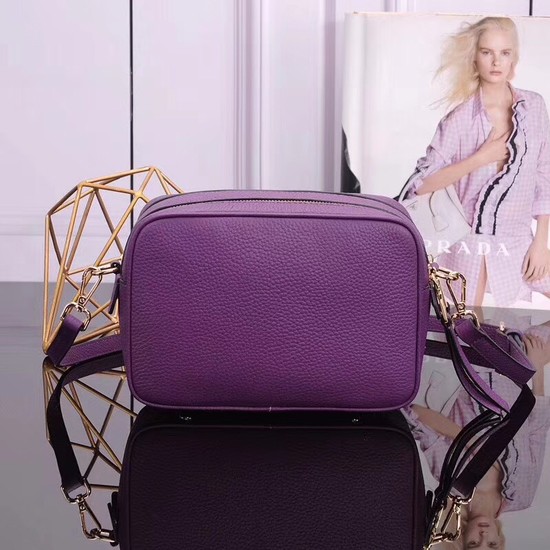 Prada Calfskin Leather Shoulder Bag 1BH082 Violet