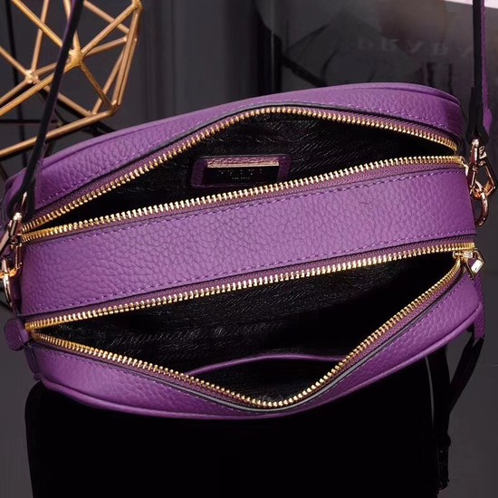 Prada Calfskin Leather Shoulder Bag 1BH082 Violet